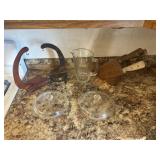 Kitchen knives, crock pot glass tops, glass