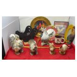 Rooster Decor Including Clock, Pen, Chalk Boards