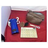 Medicine organizer, short hair brushes and