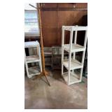 Plastic Shelving, Wood shelves and coat rack