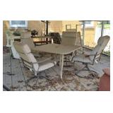 Patio Table with Swivel Chairs Needs Cleaned In