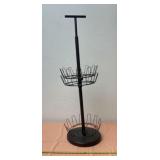 black metal revolving shoe tree rack