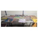 Table Full of Records Including Willie Nelson and