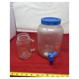 Aladdin mason jar pitcher and golden harvest jar