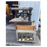 Sears Craftsman 10-inch radial arm saw is mounted