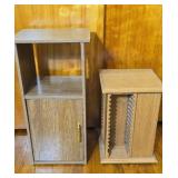 Small Cabinet and Wooden CD Rack -Spins