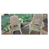 Outdoor Plastic Patio Rockers and Small Metal