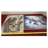 Two Indian Framed Prints with Damage