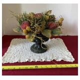 Artificial Apple Decor in Vase with Doily