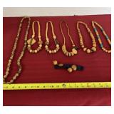 Wood Beaded Necklaces and Earrings