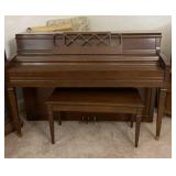 Wood Finish Upright Console Piano with Bench 58.5