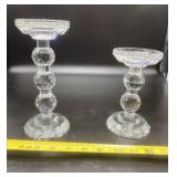 Modern Gemstone Cut Crystal Candle Holders