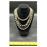 Vintage Multi Strand Necklace & Gold Toned Chains