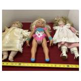 Two Porcelain Dolls and Interactive Doll