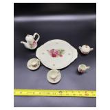 Vintage Style Rose & Gold Miniature Tea Set