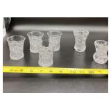Hobstar and Clear Glass toothpick Holders