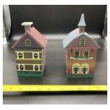 Vintage Wooden House Canisters
