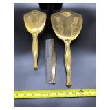 Gold Toned Vintage Vanity Hair Set