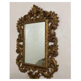 Hanging Wall Mirror with Ornate Gilded Frame