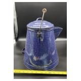 Granite Blue Speckled Enamelware Cowboy Coffee