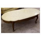 Heavy Marble Top French Provincial Coffee Table