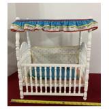 Doll Crib with Canopy 1:12 Scale Dollhouse