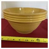 Vintage Yellow Ring Ware Pottery Mixing Bowl