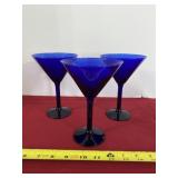 Cobalt Blue Martini Glasses