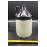 Two Tone Primitive Crock with Beige Body and Dark