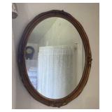 Gilded Wooden Frame Oval Mirror with Some Chips