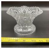 Scalloped Pin Wheel Cut Crystal Bowl
