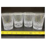 Four Cut Crystal Whiskey Tumblers Pin Wheel