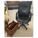 Magazine Rack and Office Chair on Wheels