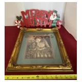 Christmas Sign and Angel Framed Picture