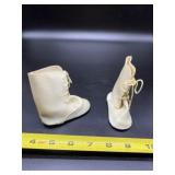 Monique Light Cream Lace Up Doll Boots