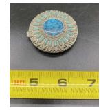 Turquoise Concho Style Powder Compact with