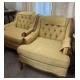 Two French Provincial Style Armchairs Yellow