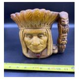 1973 Chalkware American Indian Character Jug