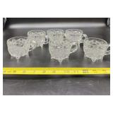 Six A. H. Heisey Whirling Star Punch Cups with