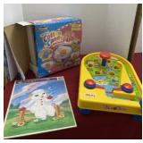 Ideal Toy Pin Ball Machine, Lamb Chop Puzzle and