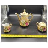 Lefton China Heritage Rose Japan pitcher, sugar
