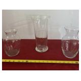 Vintage Swirl Design Vase with Two Clear Glass