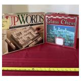 Glass Chess Game All There with UpWords Game
