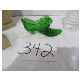 L.E. Smith Daisy Green Button Slipper