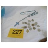 Blue Rosery Beads Catholic Pendants