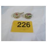 Floral Pill Boxes Porcelain /Metal