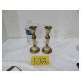 Vtg Brass/Mother Of Pearl Candle Sticks