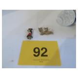 Vtg Enamel Landy Fruit /Scottish Terrier Brooch/