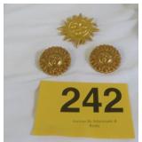 Gold Tone  Brooch Earrings