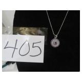 Beatiful 925 Amethyst Halo Necklace